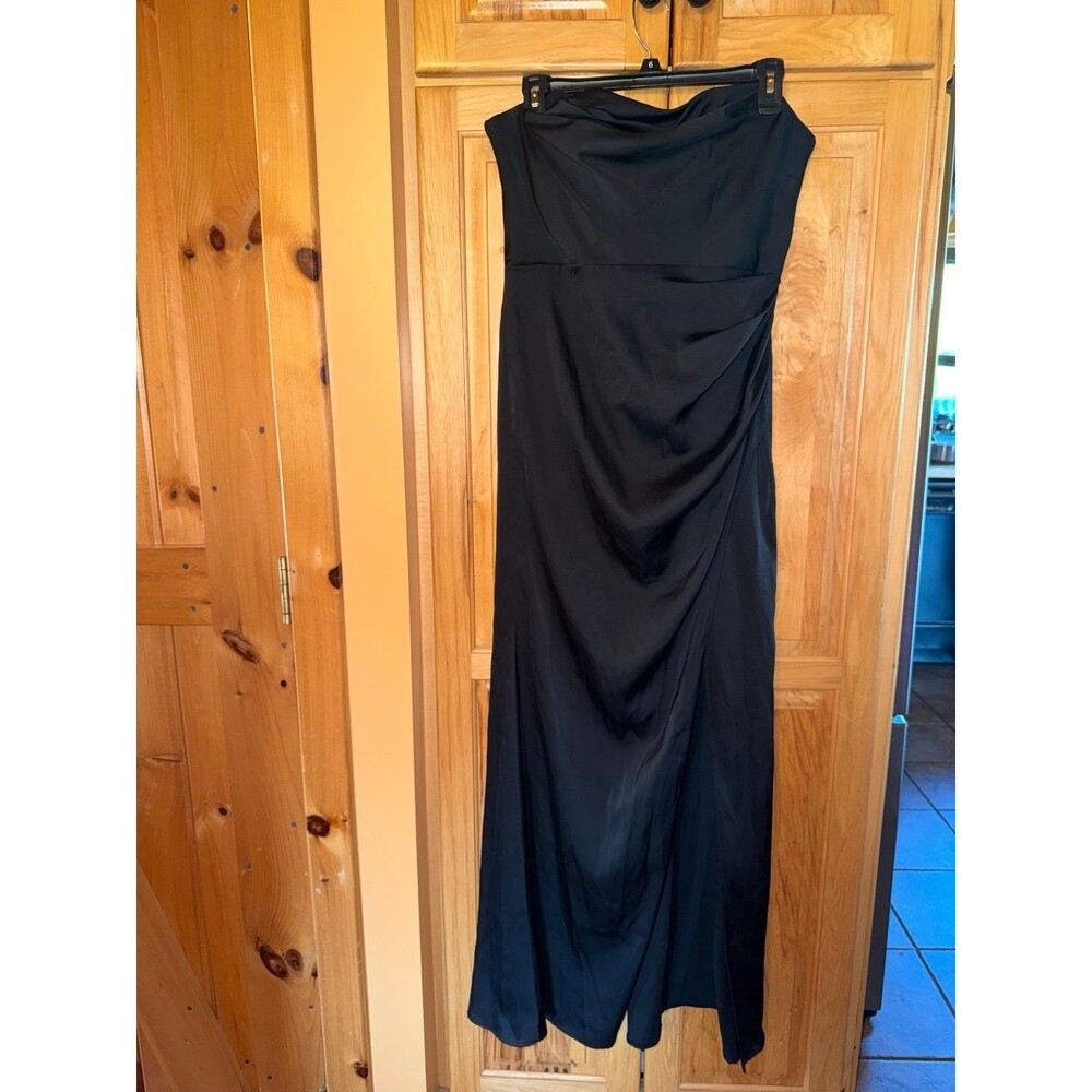 Azazie Black Strapless Bridesmaid Dress
